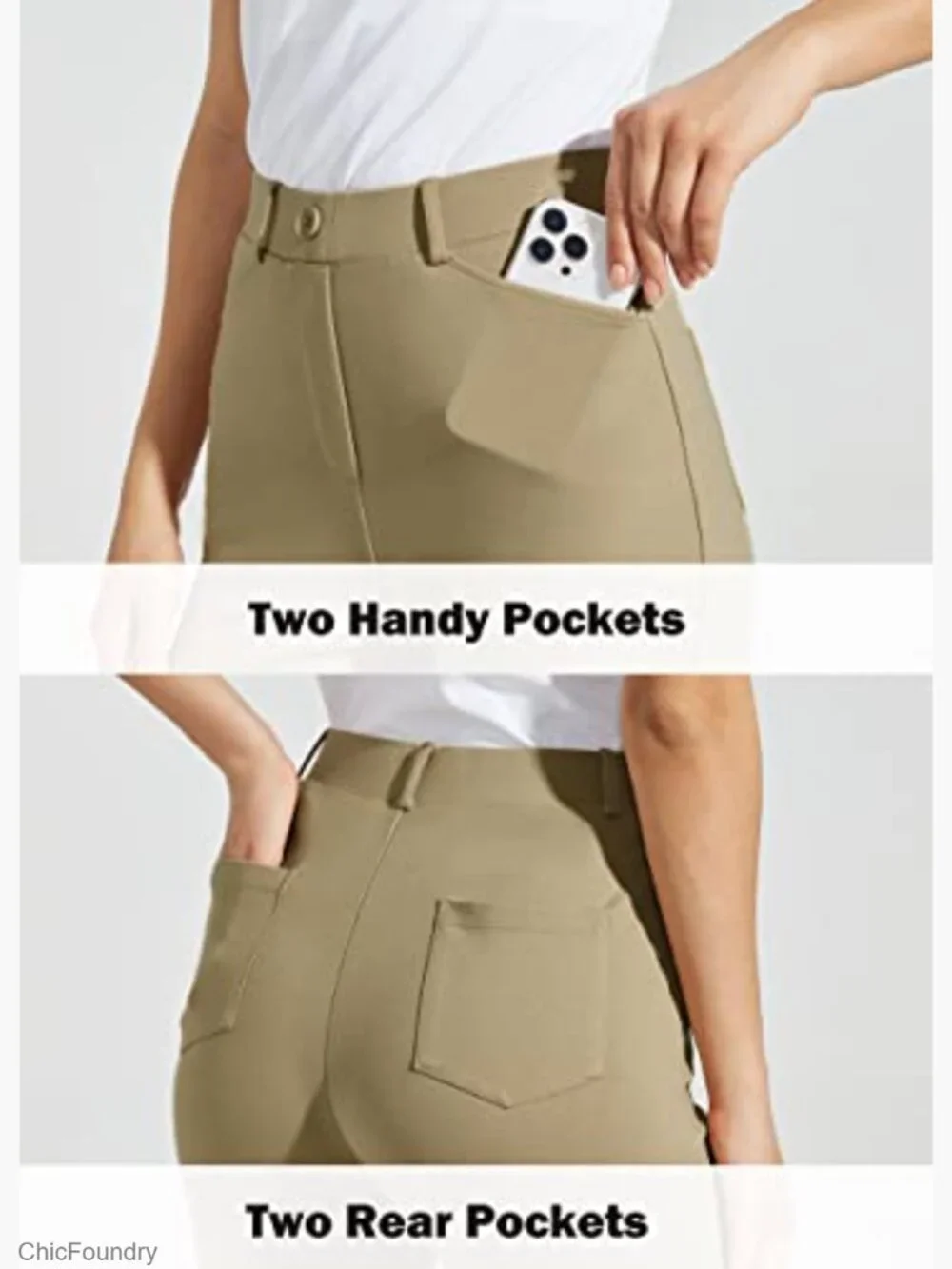 Yoga Dress Pants Bootcut Stretch Work Slacks Office Pants 4 Pockets - Picture 5 of 7